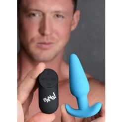 Remote Control 21X Vibrating Silicone Butt Plug -Boyz Shop BS AG563 Blue Male Model 002