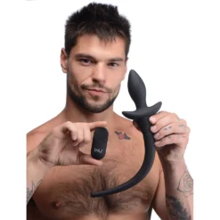 Remote Control Wagging And Vibrating Puppy Tail Anal Plug 10 Remote Control Wagging And Vibrating Puppy Tail Anal Plug -Boyz Shop BS AG636 Male Model 004