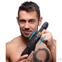 Master Series 10X Silicone Vibrating And Thrusting Dildo
