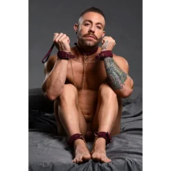 Master Series 6 Piece Velvet Bondage Set -Boyz Shop BS AG882 Male Model 002
