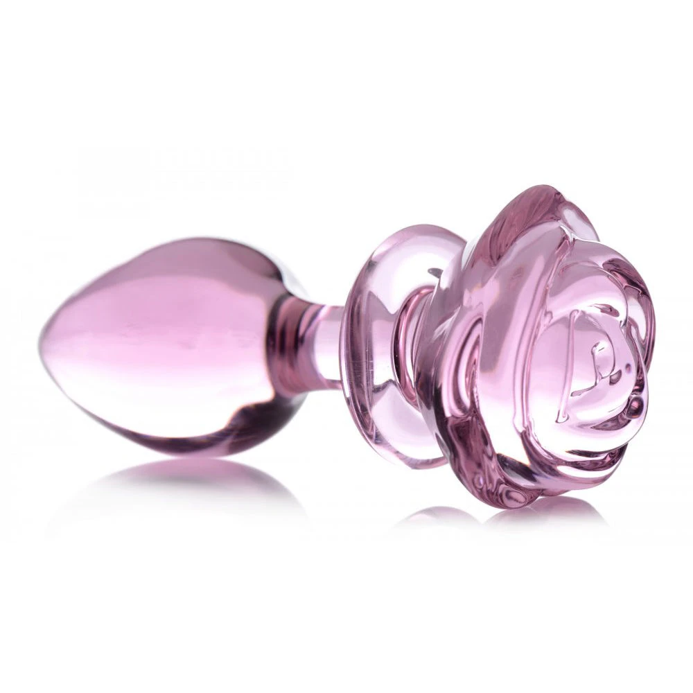 Pink Rose Glass Anal Plug 5 Pink Rose Glass Anal Plug - Image 5