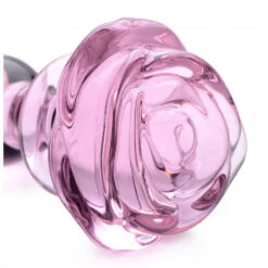 Pink Rose Glass Anal Plug 9 Pink Rose Glass Anal Plug -Boyz Shop BZ10
