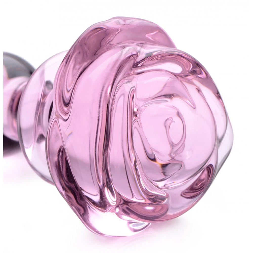 Pink Rose Glass Anal Plug 4 Pink Rose Glass Anal Plug - Image 4