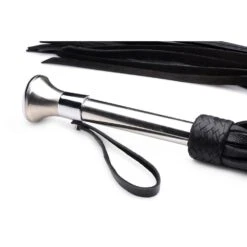 Leather Flogger With Stainless Steel Handle 5 Leather Flogger With Stainless Steel Handle -Boyz Shop BZS AG355 3