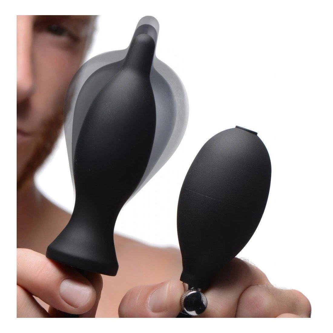 Master Series Dark Inflator Silicone Inflatable Anal Plug 1 Master Series Dark Inflator Silicone Inflatable Anal Plug