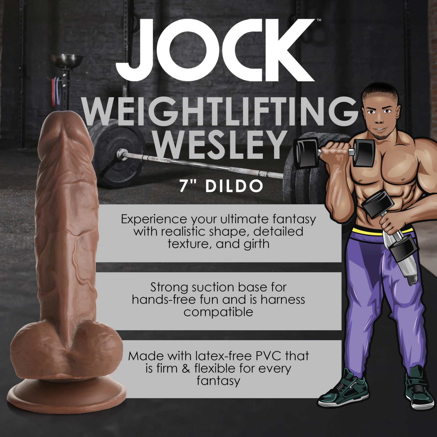 Weightlifting Wesley 7 Inch Dildo 2 Weightlifting Wesley 7 Inch Dildo - Image 2
