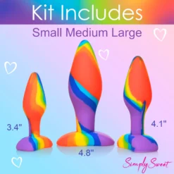 3pc Rainbow Silicone Butt Plug Set 15 3pc Rainbow Silicone Butt Plug Set -Boyz Shop CN 11 0432 88 07