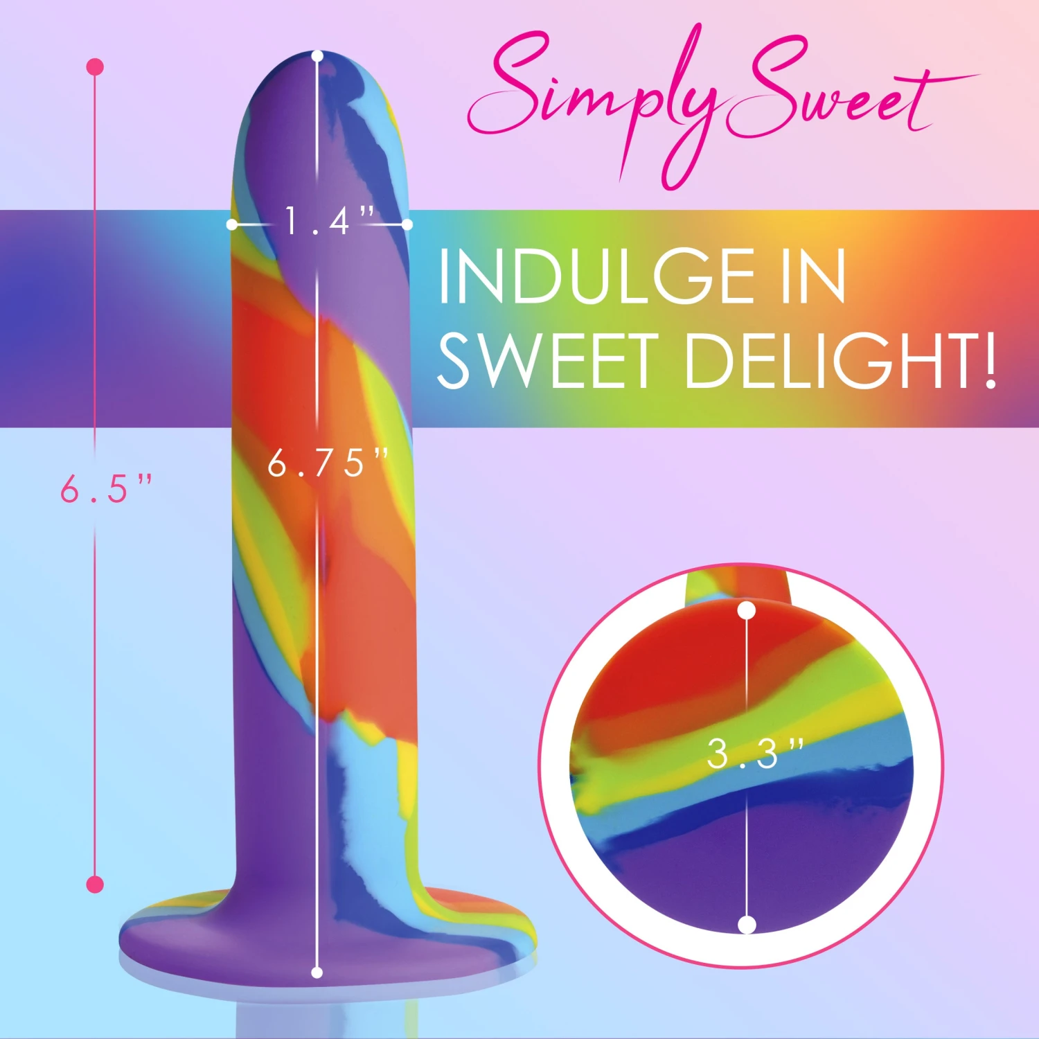 Rainbow Silicone Dildo 4 Rainbow Silicone Dildo - Image 4