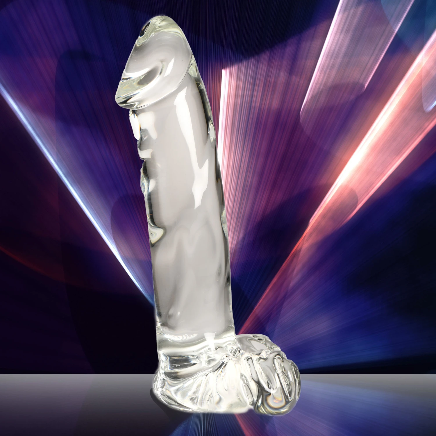 Glass Dildo With Balls 1 Glass Dildo With Balls
