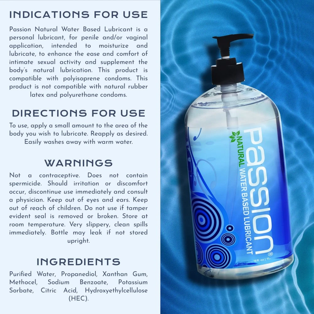 Passion Natural Water-Based Lube 16oz Pump 7 Passion Natural Water-Based Lube 16oz Pump - Image 7