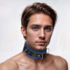 Strict Leather Deluxe Black And Blue Locking Collar