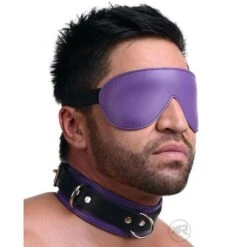 Strict Leather Black And Purple Blindfold