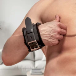 Strict Leather Premium Fur Lined Locking Cuffs 9 Strict Leather Premium Fur Lined Locking Cuffs -Boyz Shop SV501 Wrist Ai Model 04