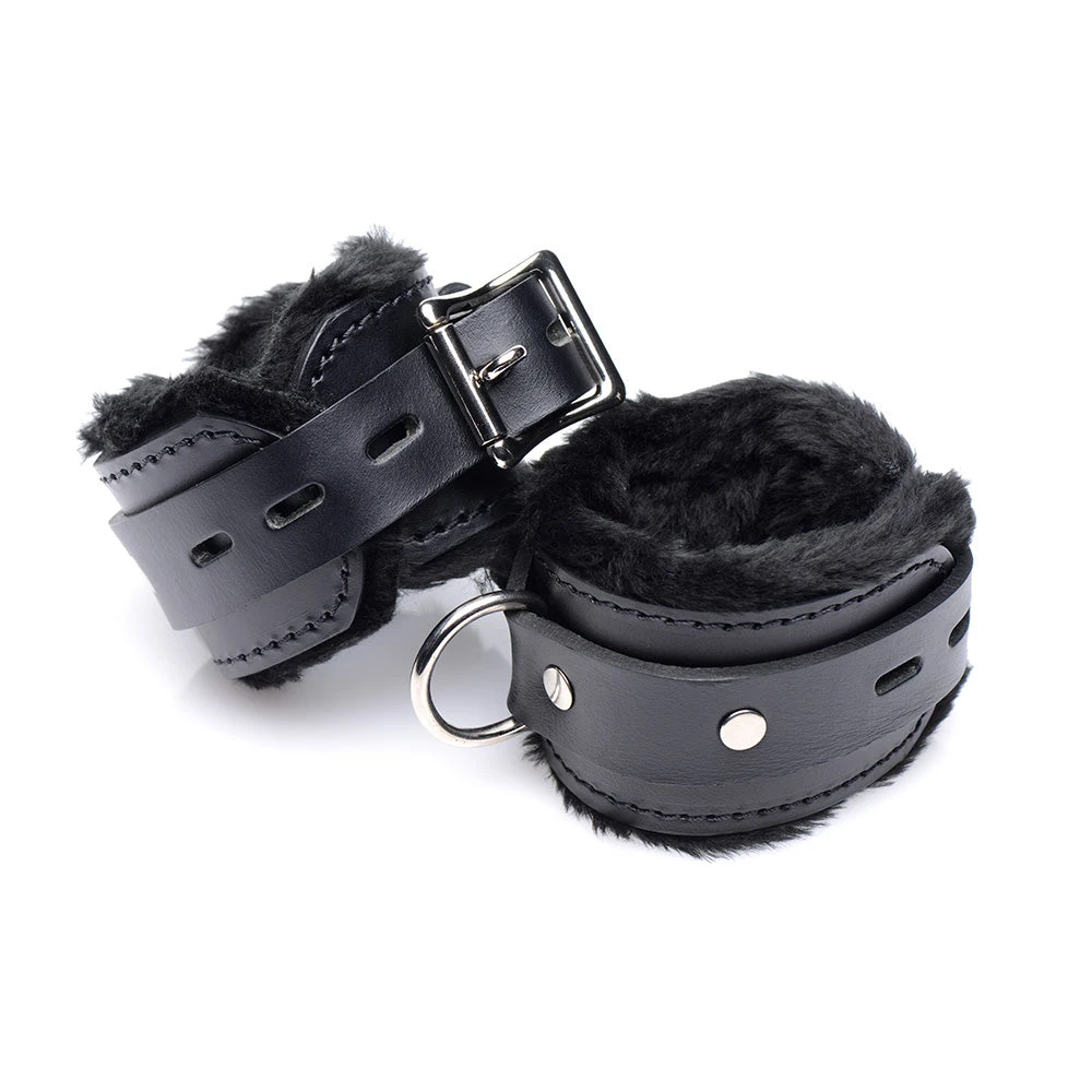 Strict Leather Premium Fur Lined Locking Cuffs 2 Strict Leather Premium Fur Lined Locking Cuffs - Image 2