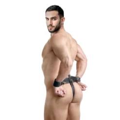 Strict Leather Wrist To Cock Locking Restraint -Boyz Shop VF176 Back