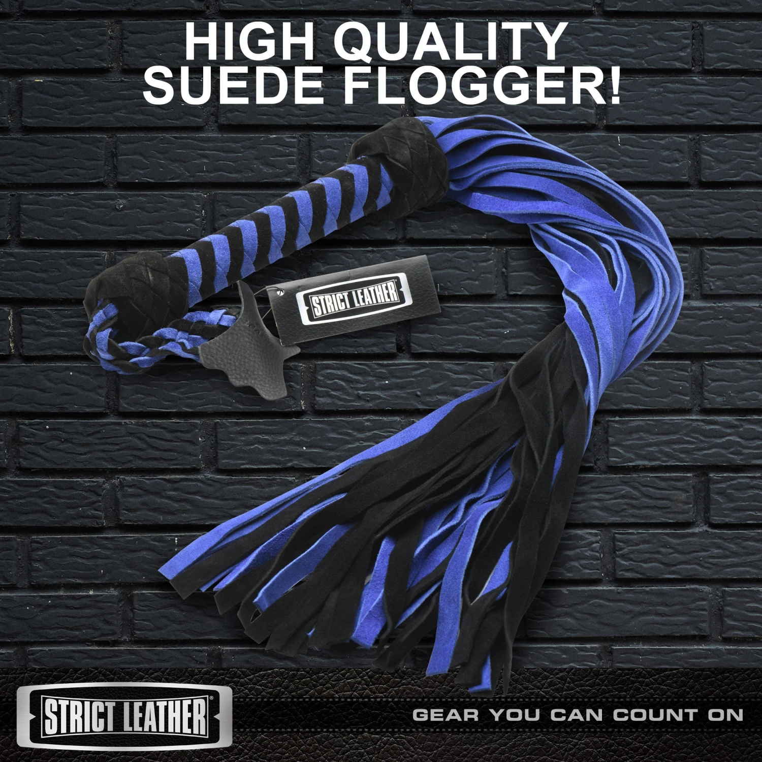 Suede Black And Blue Flogger 2 Suede Black And Blue Flogger - Image 2