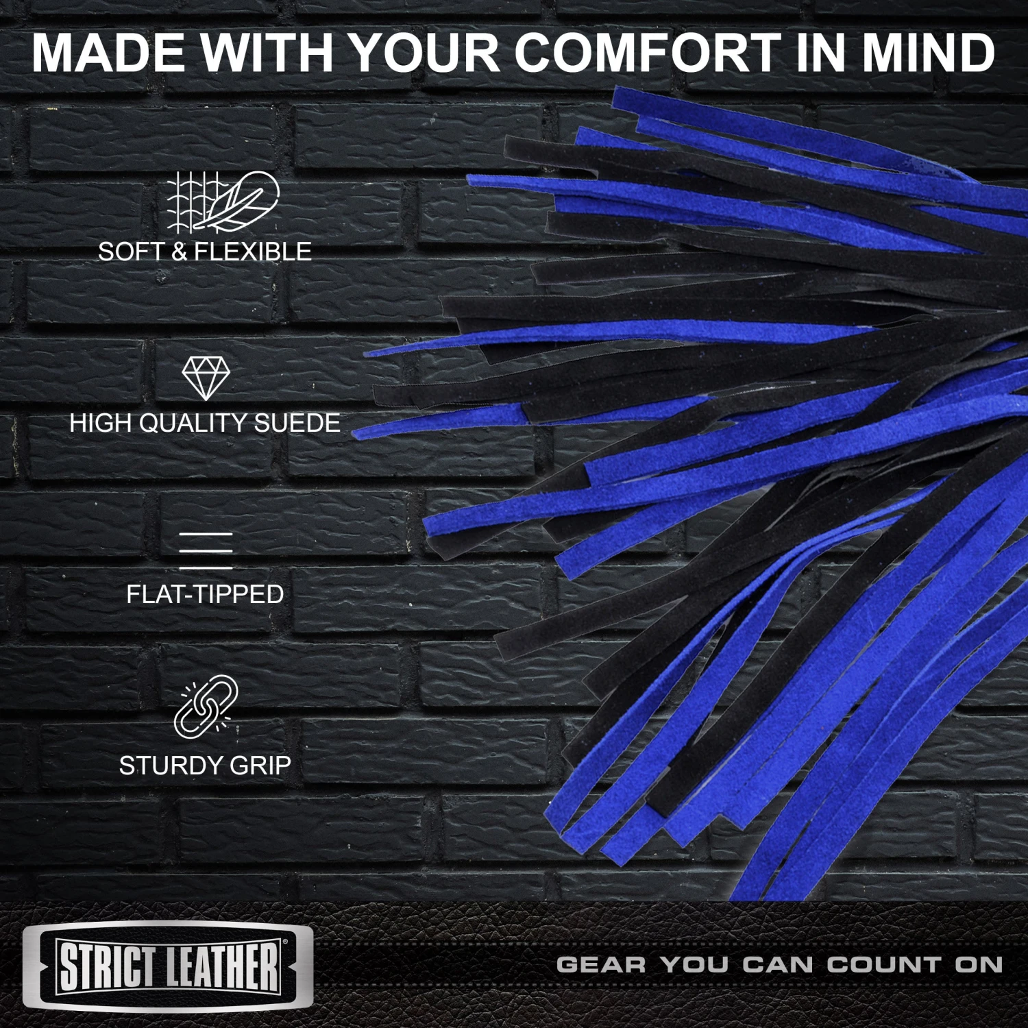 Suede Black And Blue Flogger 5 Suede Black And Blue Flogger - Image 5