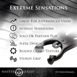 Master Series Black Japanese Nipple Clamps -Boyz Shop aa472 04