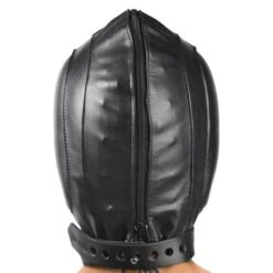 Padded Leather Hood -Boyz Shop ac331 back cropped
