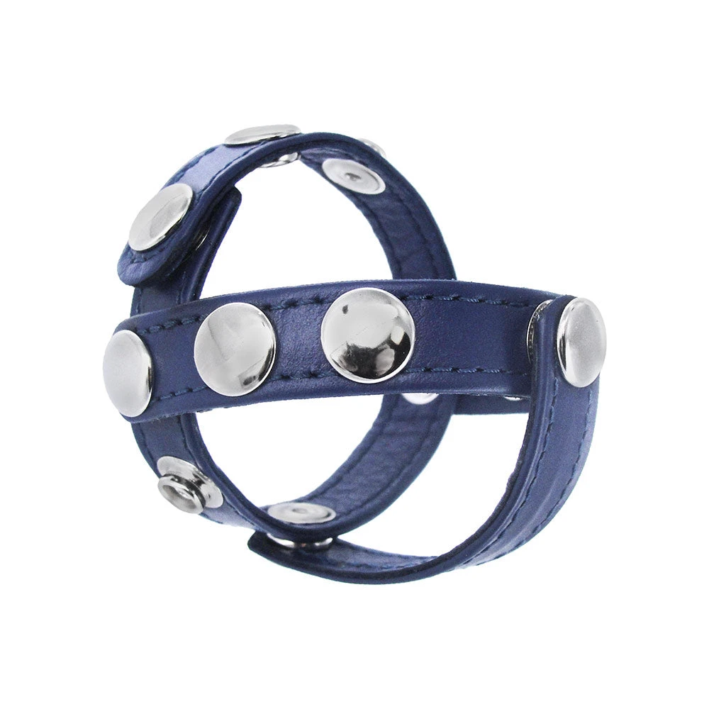 Cobalt Blue Leather Cock And Ball Harness 3 Cobalt Blue Leather Cock And Ball Harness - Image 3