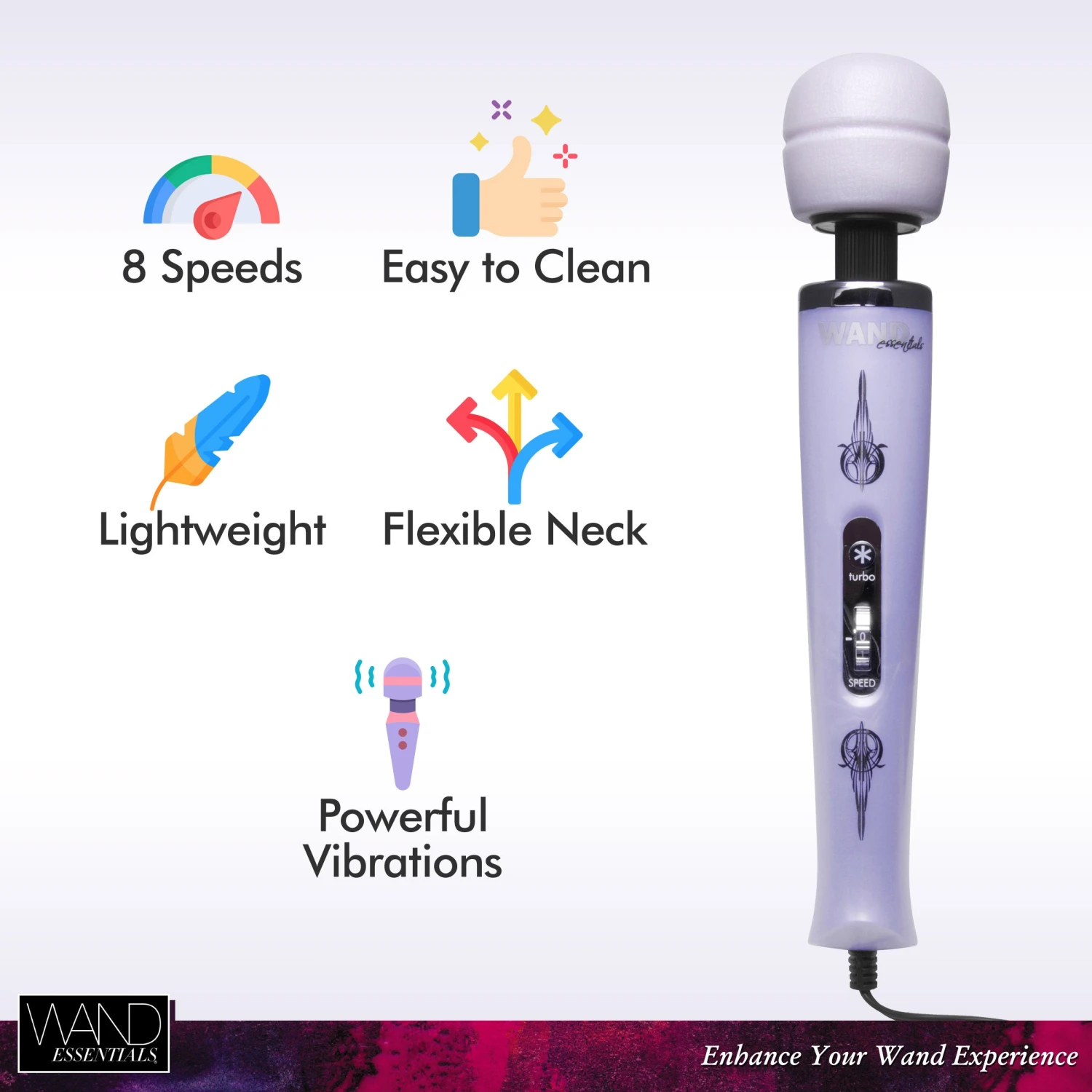 8-Speed Turbo Pearl Wand Massager 4 8-Speed Turbo Pearl Wand Massager - Image 4
