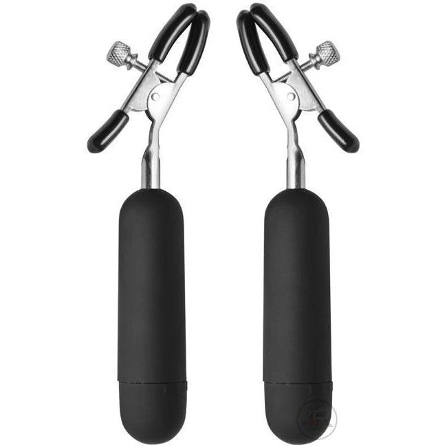 Master Series Dark Passion Vibrating Nipple Clamps 1 Master Series Dark Passion Vibrating Nipple Clamps