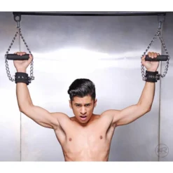 Fur Lined Nubuck Leather Suspension Cuffs With Grip -Boyz Shop ad479 4 wm big