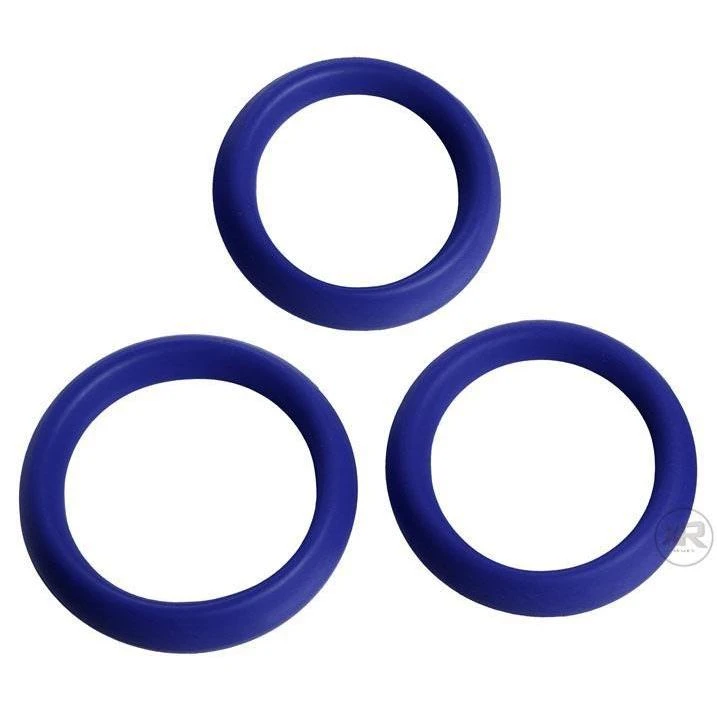 3pc Super Stretchy Blue Silicone Cock Rings 1 3pc Super Stretchy Blue Silicone Cock Rings