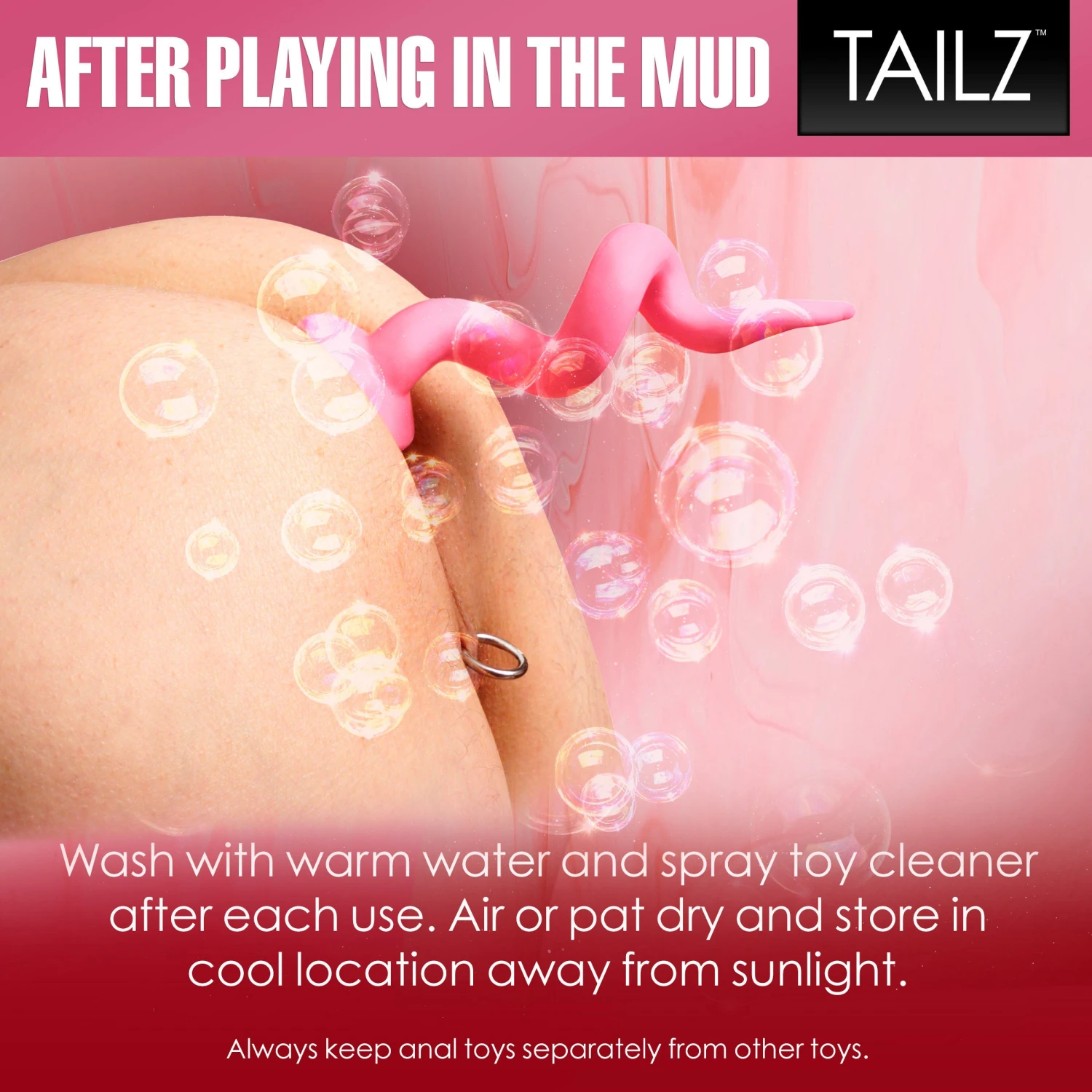 Master Series Pink Pig Tail Butt Plug 6 Master Series Pink Pig Tail Butt Plug - Image 6