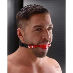 Master Series Hush Comfort Silicone Ball Gag 7 Master Series Hush Comfort Silicone Ball Gag -Boyz Shop ad685 model face