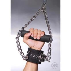 Fur Lined Nubuck Leather Suspension Cuffs With Grip