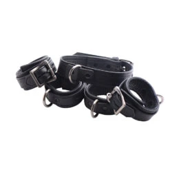 Black Premium Leather Collar And Cuffs -Boyz Shop ae797 03