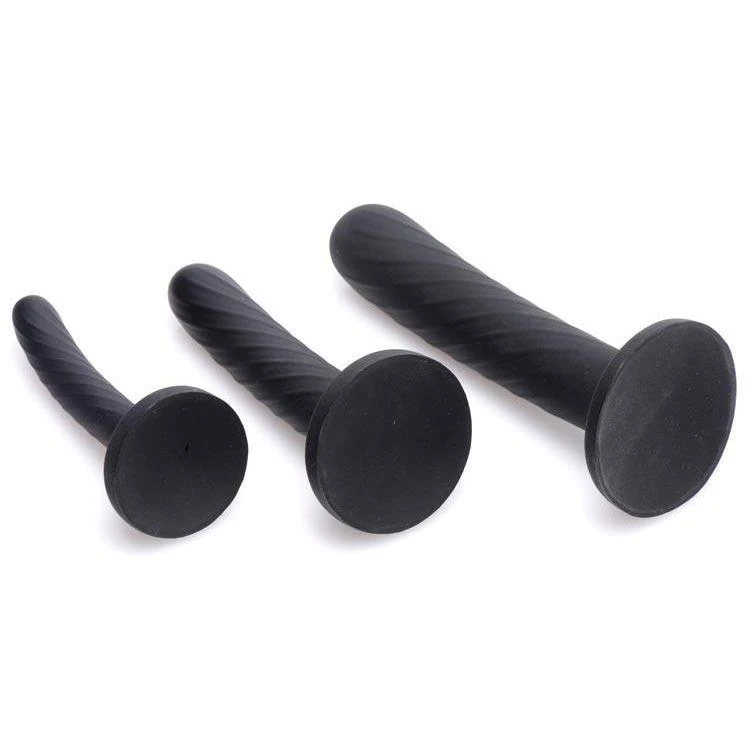 3 Piece Silicone Strap-On Set - Black 2 3 Piece Silicone Strap-On Set - Black - Image 2