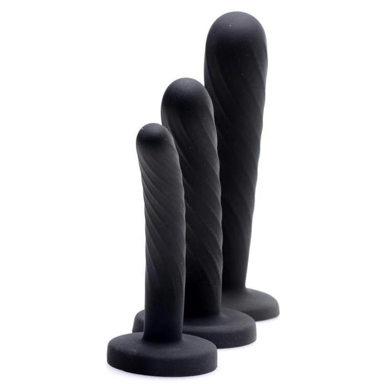 3 Piece Silicone Strap-On Set - Black 3 3 Piece Silicone Strap-On Set - Black - Image 3