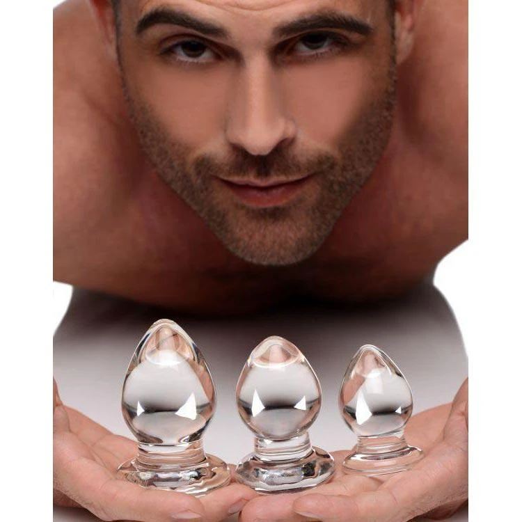 3 Piece Glass Anal Plug Kit 2 3 Piece Glass Anal Plug Kit - Image 2