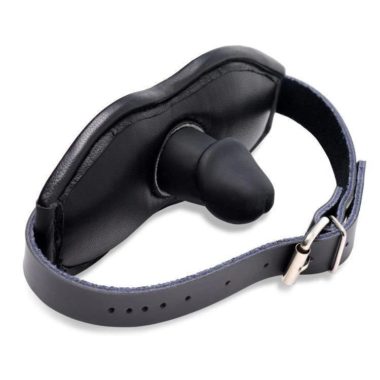 Leather Padded Silicone Penis Mouth Gag 5 Leather Padded Silicone Penis Mouth Gag - Image 5