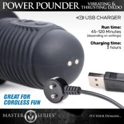 Master Series Power Pounder Vibrating And Thrusting Silicone Dildo - Black 11 Master Series Power Pounder Vibrating And Thrusting Silicone Dildo - Black -Boyz Shop af911 02