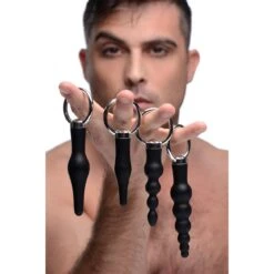Master Series 4 Piece Silicone Anal Ringed Rimmer Set