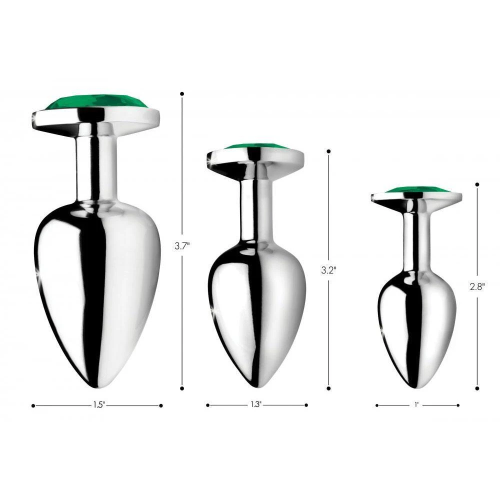 Emerald Gem Anal Plug Set 2 Emerald Gem Anal Plug Set - Image 2
