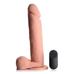 Big Shot Vibrating Remote Control Silicone Dildo With Balls