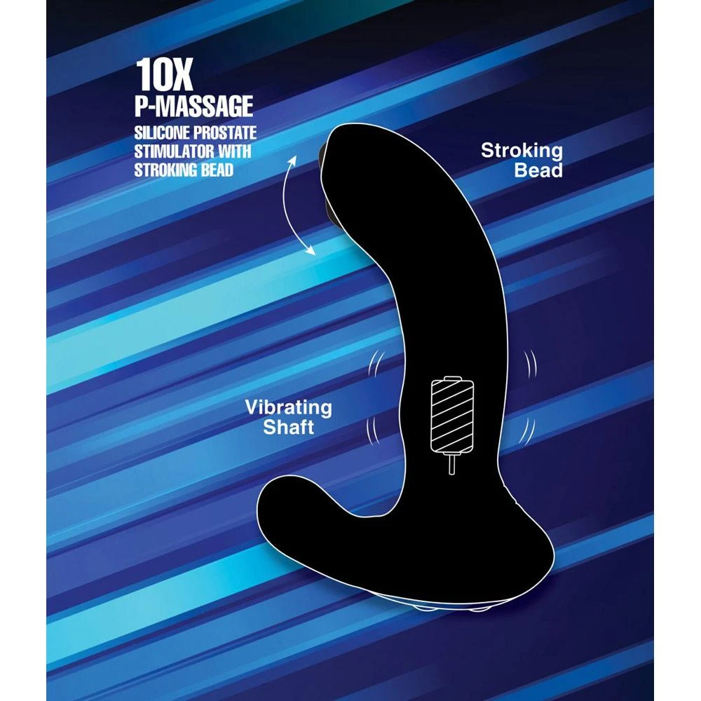 10X P-Massage Silicone Prostate Stimulator With Stroking Bead 2 10X P-Massage Silicone Prostate Stimulator With Stroking Bead - Image 2