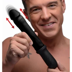 Master Series 8X Auto Pounder Vibrating And Thrusting Dildo With Handle -Boyz Shop ag360 black malemodel motion 001b 940x1300b
