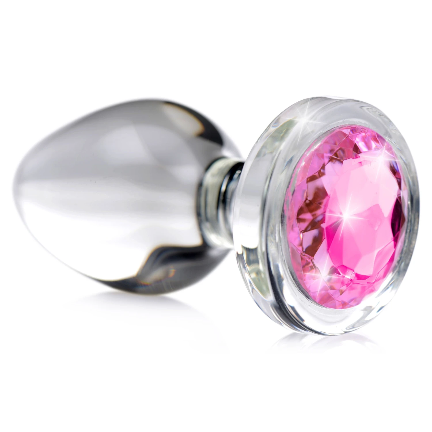 Pink Gem Glass Anal Plug 1 Pink Gem Glass Anal Plug