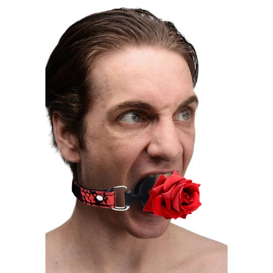 Master Series Silicone Ball Gag With Rose 1 Master Series Silicone Ball Gag With Rose