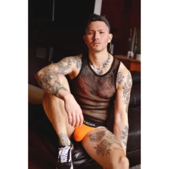 Black Mesh Adam4Adam Tank Top 7 Black Mesh Adam4Adam Tank Top -Boyz Shop ag716 square