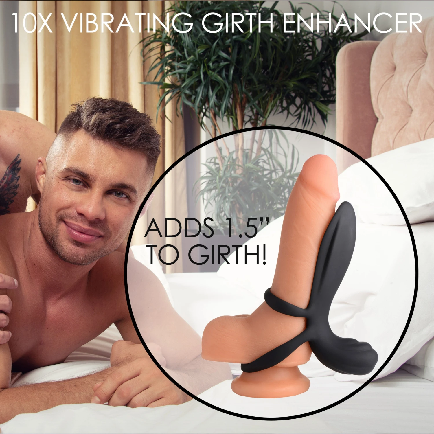 10X Silicone Vibrating Girth Enhancer With Remote Control 3 10X Silicone Vibrating Girth Enhancer With Remote Control - Image 3