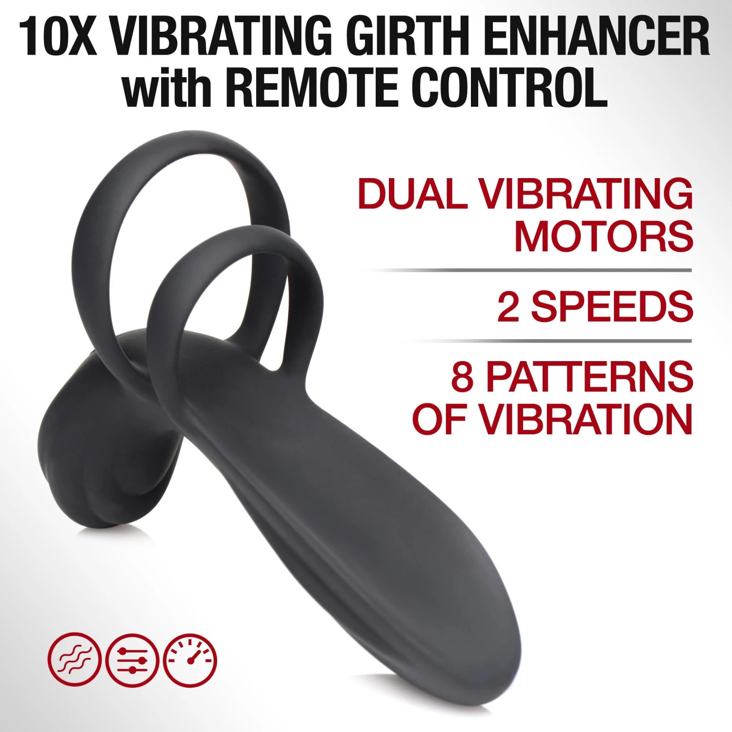 10X Silicone Vibrating Girth Enhancer With Remote Control 4 10X Silicone Vibrating Girth Enhancer With Remote Control - Image 4