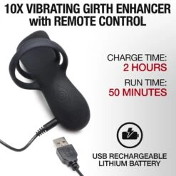10X Silicone Vibrating Girth Enhancer With Remote Control 15 10X Silicone Vibrating Girth Enhancer With Remote Control -Boyz Shop ag892 usb