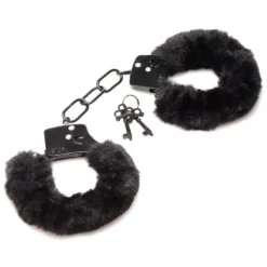 Master Series Cuffed In Fur Furry Handcuffs -Boyz Shop ag937 black 002