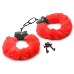 Master Series Cuffed In Fur Furry Handcuffs -Boyz Shop ag937 red 003